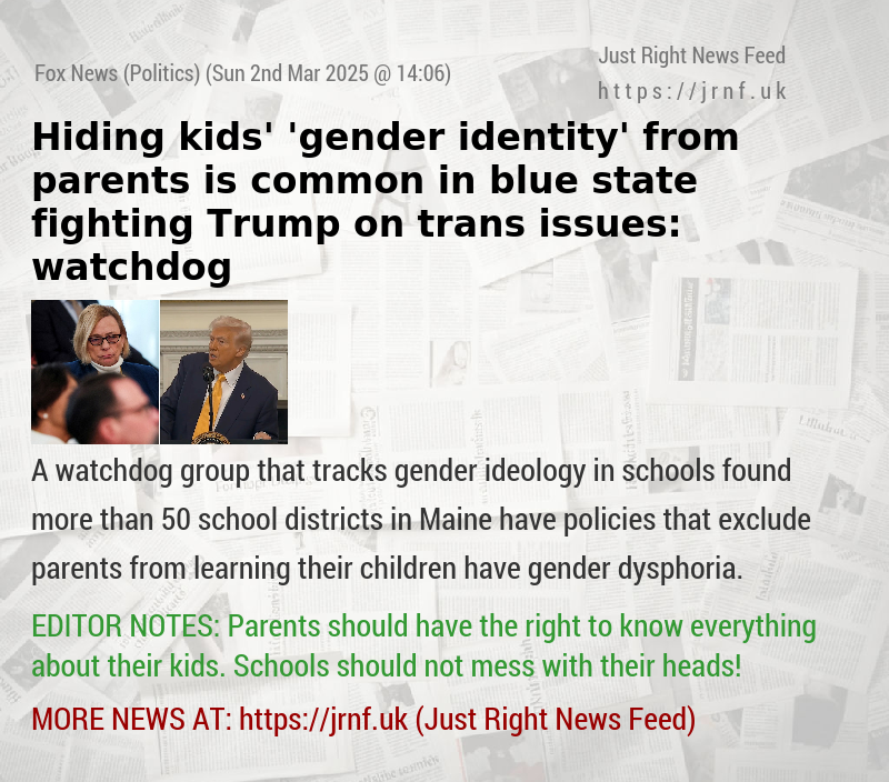 Hiding kids’ ’gender identity’ from parents is common in blue state fighting Trump on trans issues: watchdog