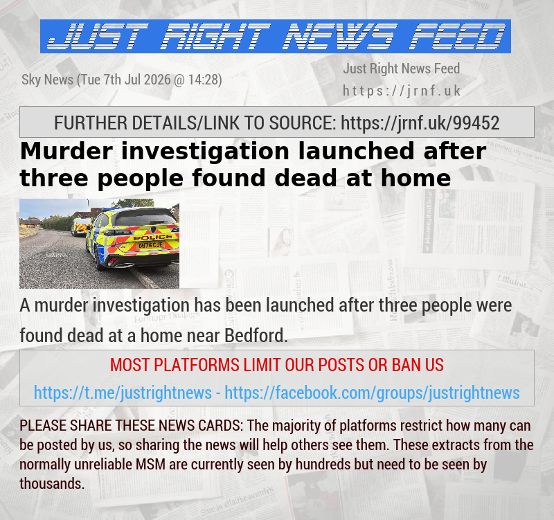 Murder investigation launched after three people found dead at home 