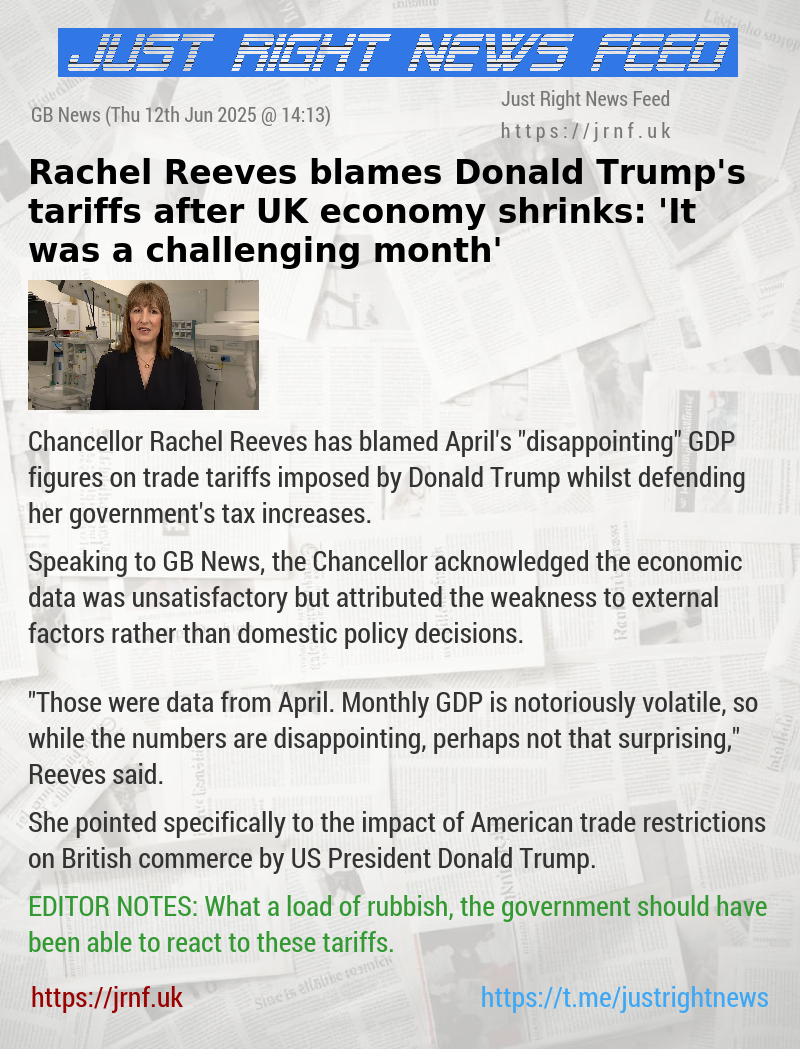 Rachel Reeves blames Donald Trump’s tariffs after UK economy shrinks: ’It was a challenging month’