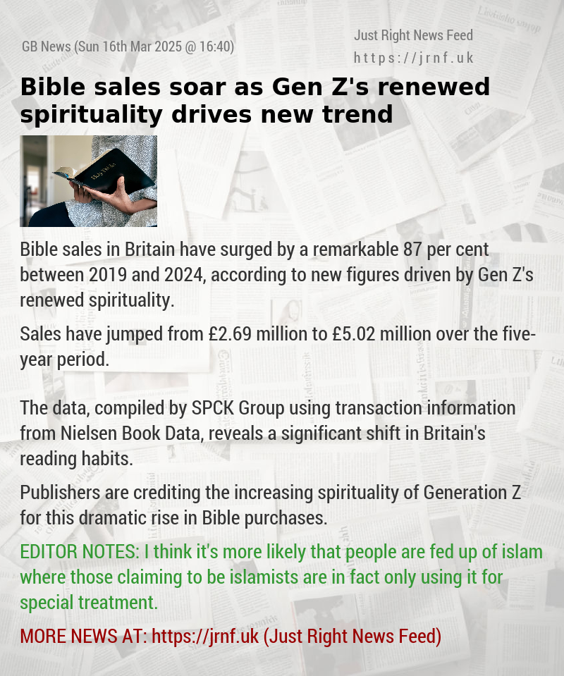Bible sales soar as Gen Z’s renewed spirituality drives new trend