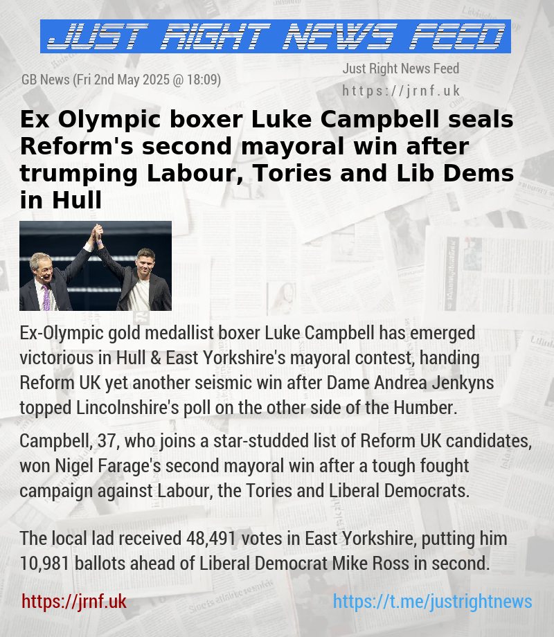 Ex—Olympic boxer Luke Campbell seals Reform’s second mayoral win after trumping Labour, Tories and Lib Dems in Hull