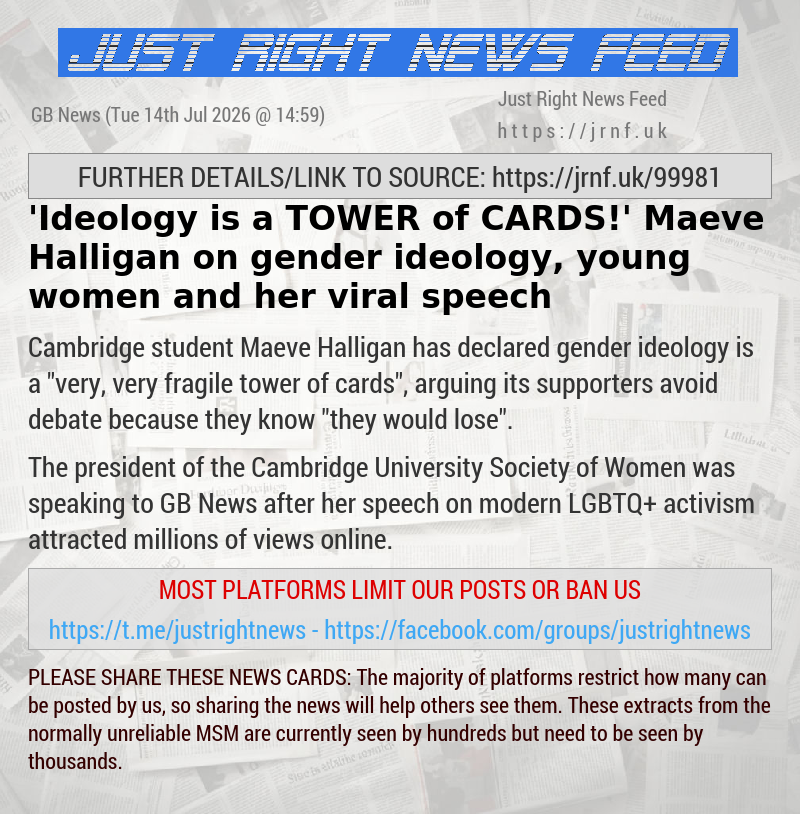 ’Ideology is a TOWER of CARDS!’ Maeve Halligan on gender ideology, young women and her viral speech