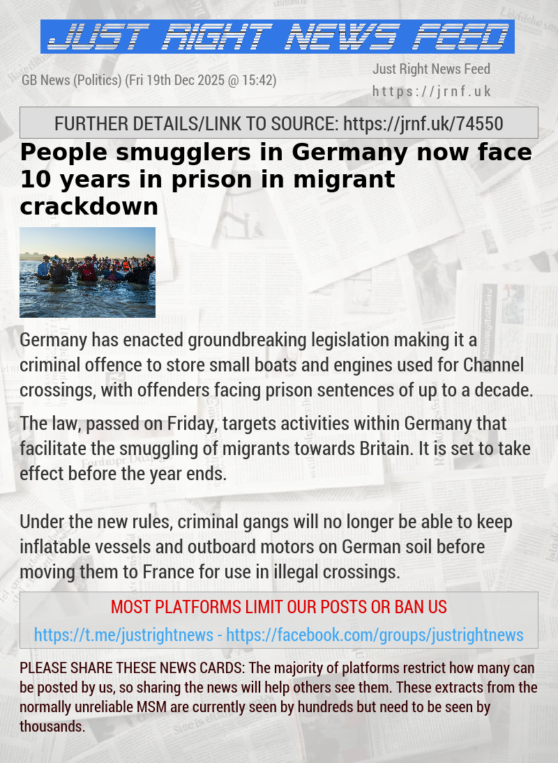 People smugglers in Germany now face 10 years in prison in migrant crackdown