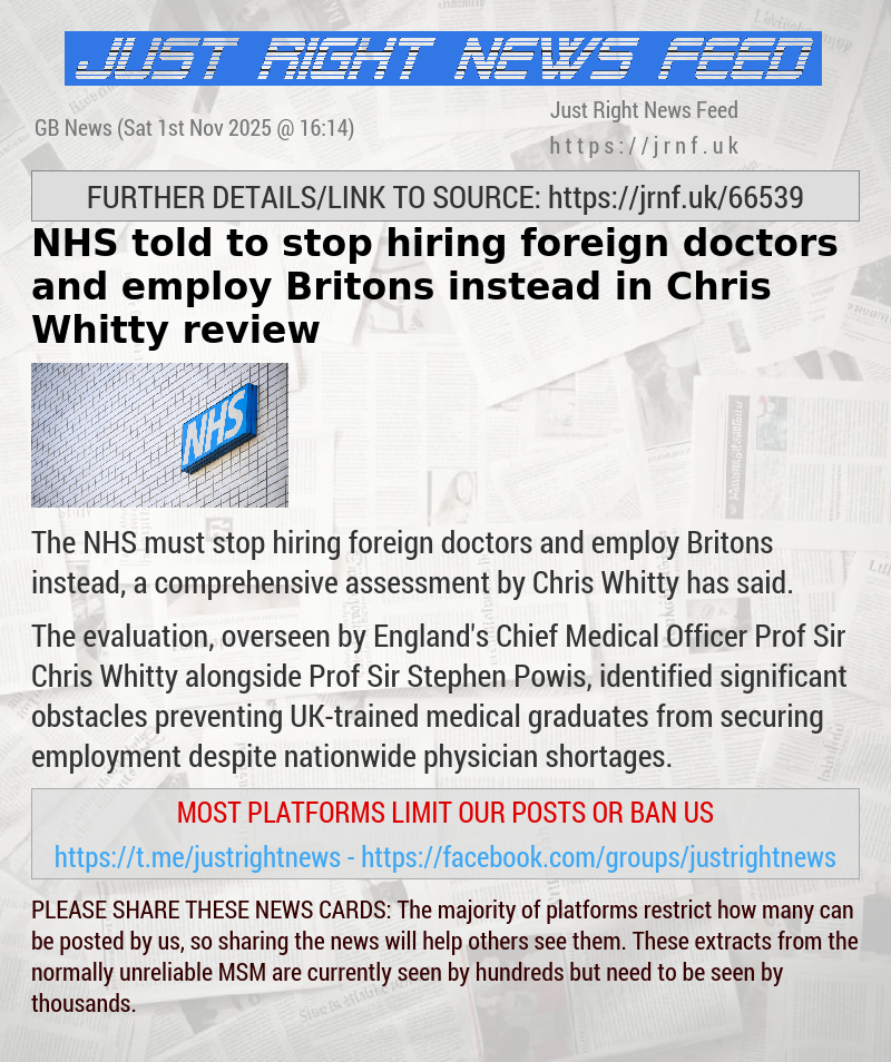 NHS told to stop hiring foreign doctors and employ Britons instead in Chris Whitty review
