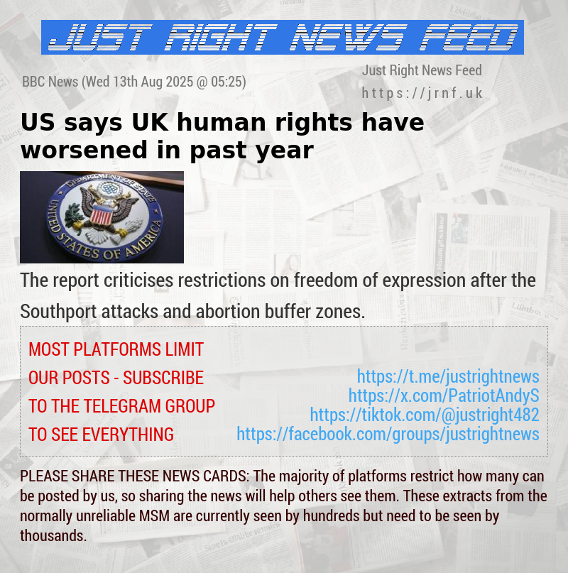 US says UK human rights have worsened in past year