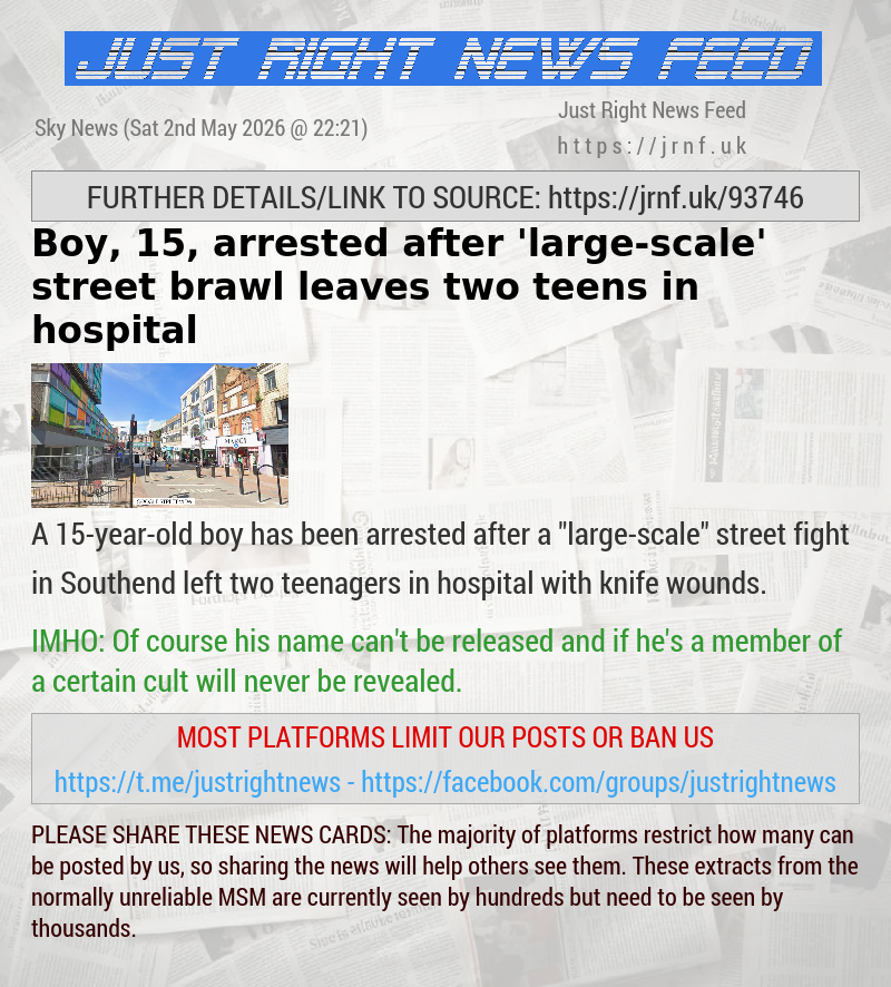 Boy, 15, arrested after ’large—scale’ street brawl leaves two teens in hospital