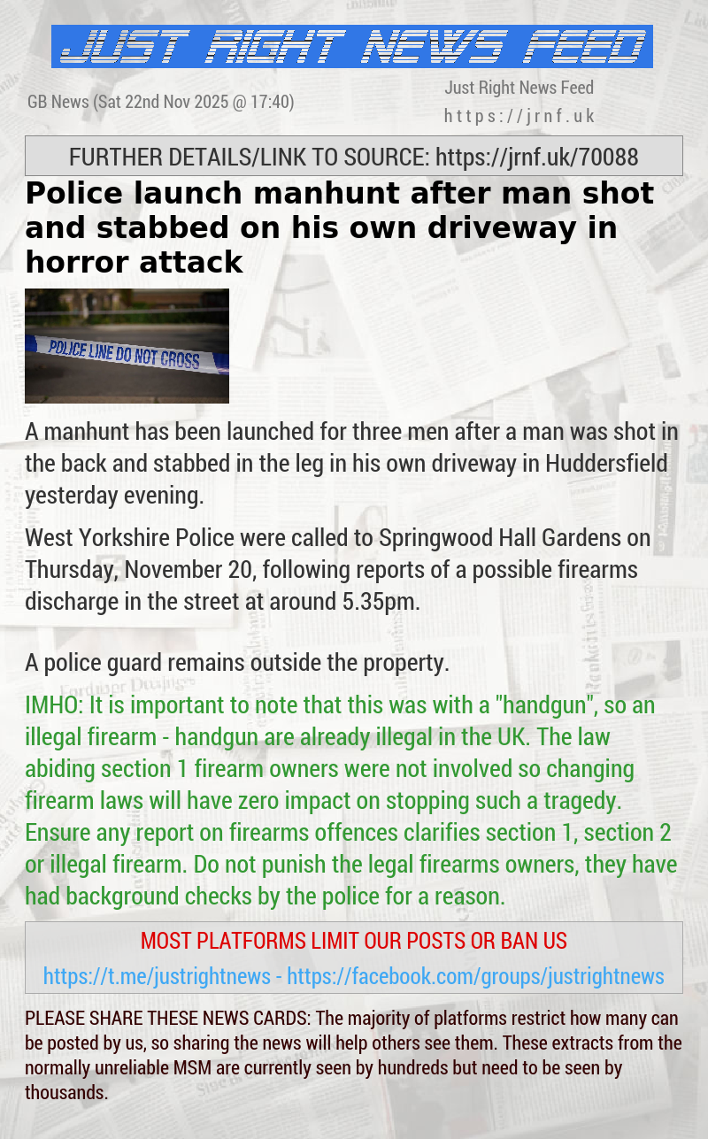 Police launch manhunt after man shot and stabbed on his own driveway in horror attack