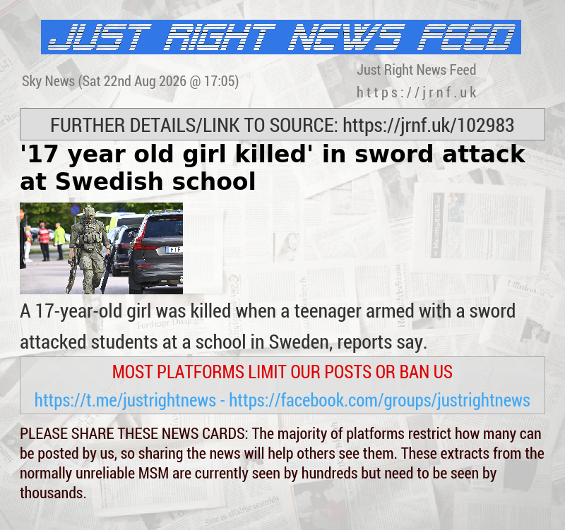 ’17—year—old girl killed’ in sword attack at Swedish school