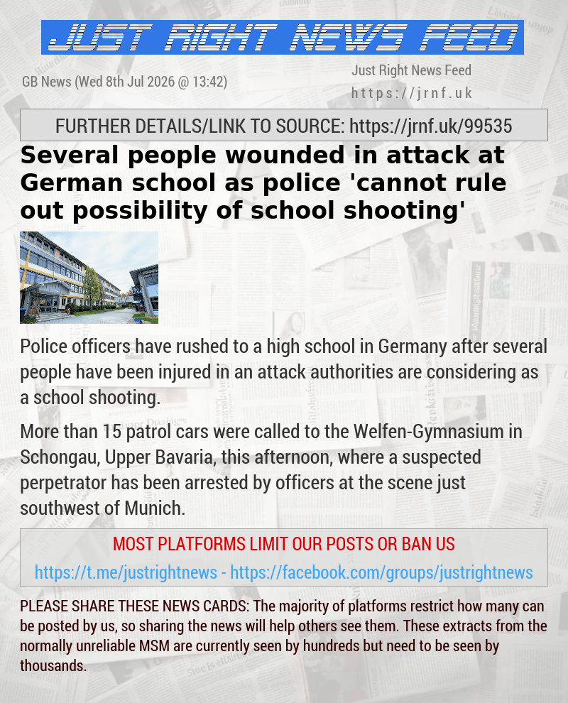 Several people wounded in attack at German school as police ’cannot rule out possibility of school shooting’