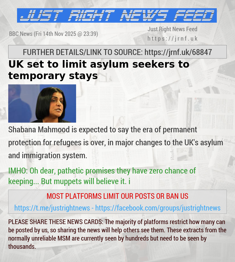 UK set to limit asylum seekers to temporary stays