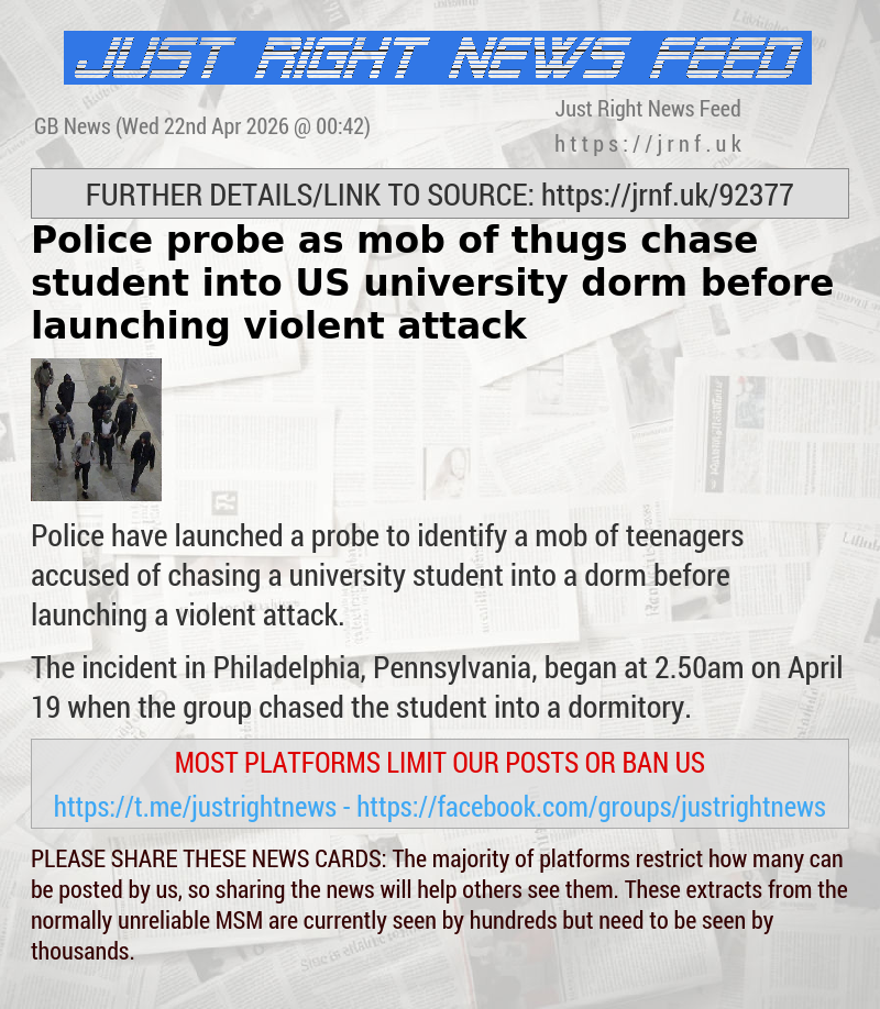 Police probe as mob of thugs chase student into US university dorm before launching violent attack