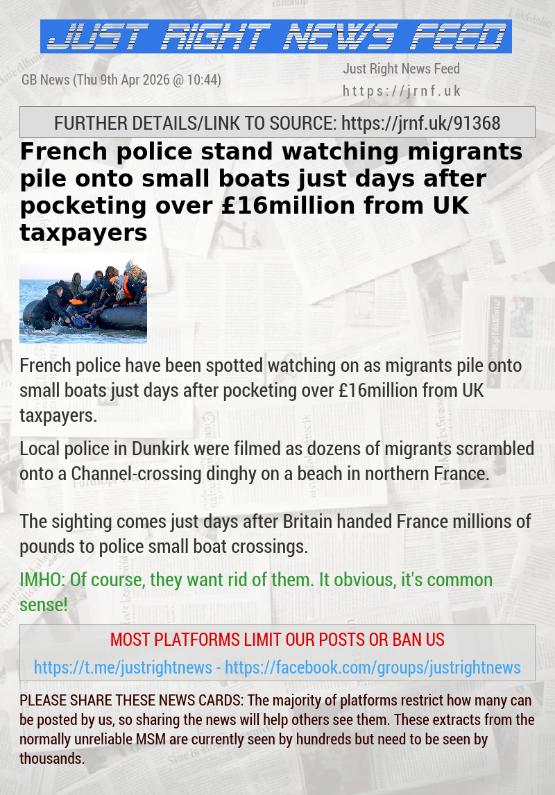 French police stand watching migrants pile onto small boats just days after pocketing over &pound;16million from UK taxpayers