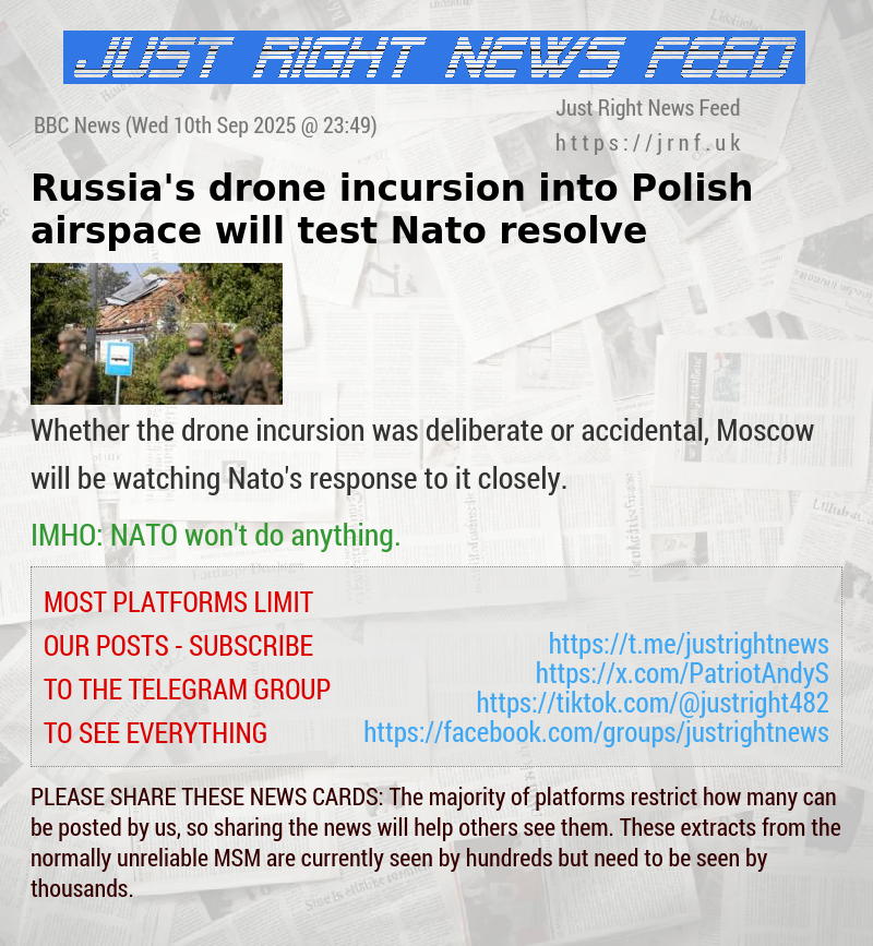 Russia’s drone incursion into Polish airspace will test Nato resolve