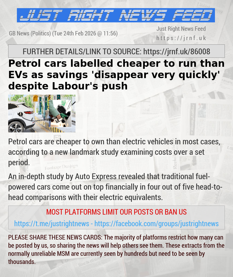 Petrol cars labelled cheaper to run than EVs as savings ’disappear very quickly’ despite Labour’s push