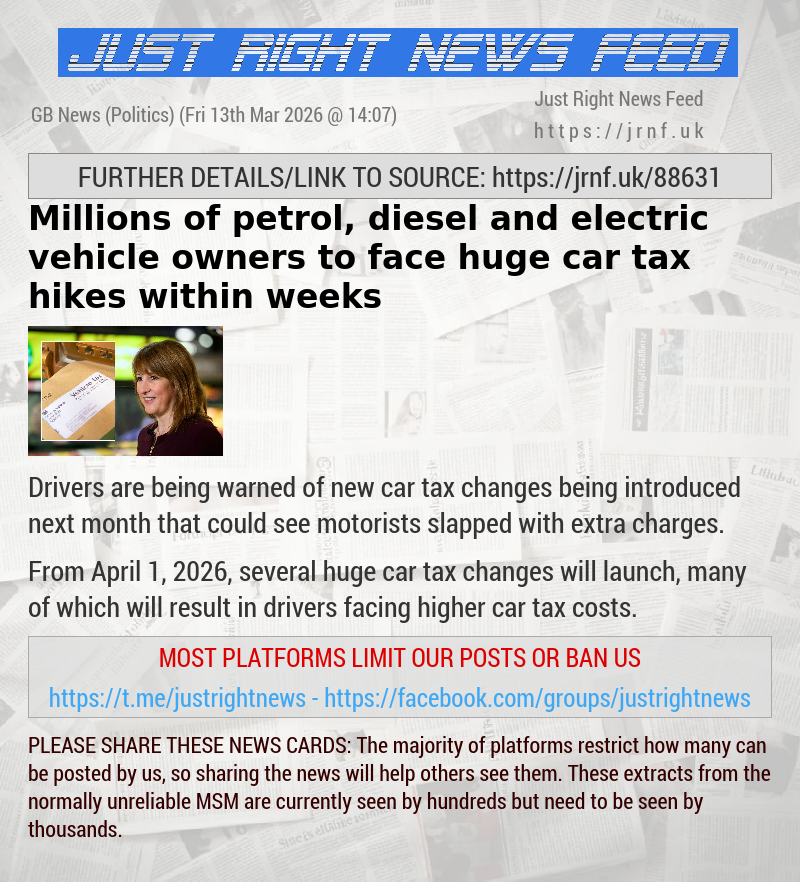 Millions of petrol, diesel and electric vehicle owners to face huge car tax hikes within weeks