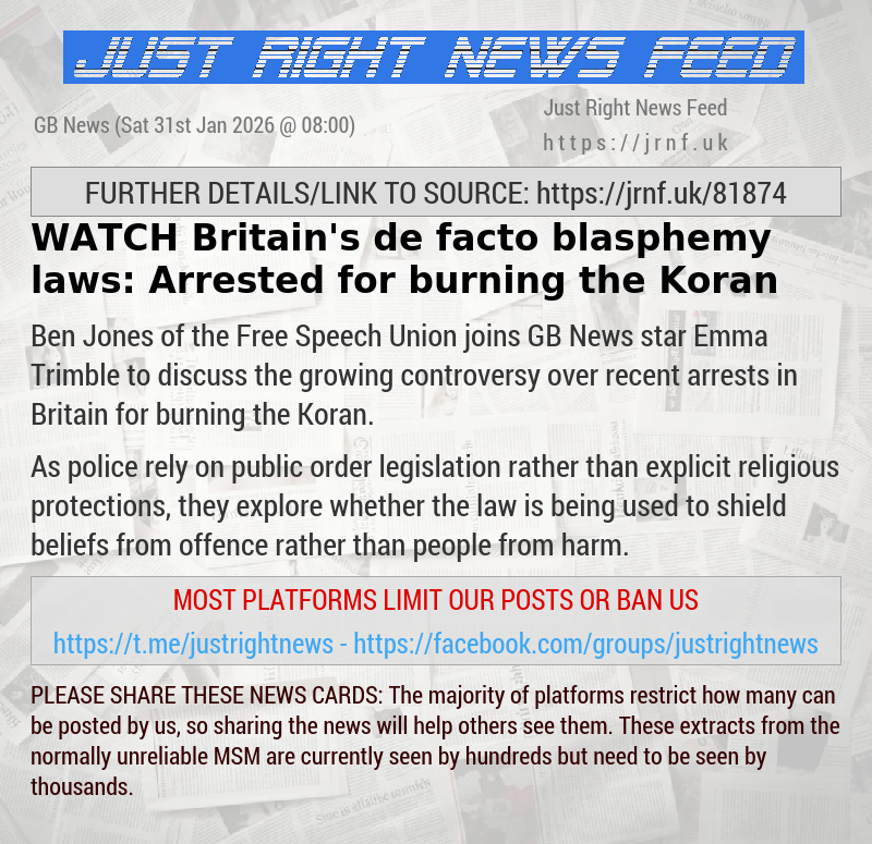 WATCH — Britain’s de facto blasphemy laws: Arrested for burning the Koran