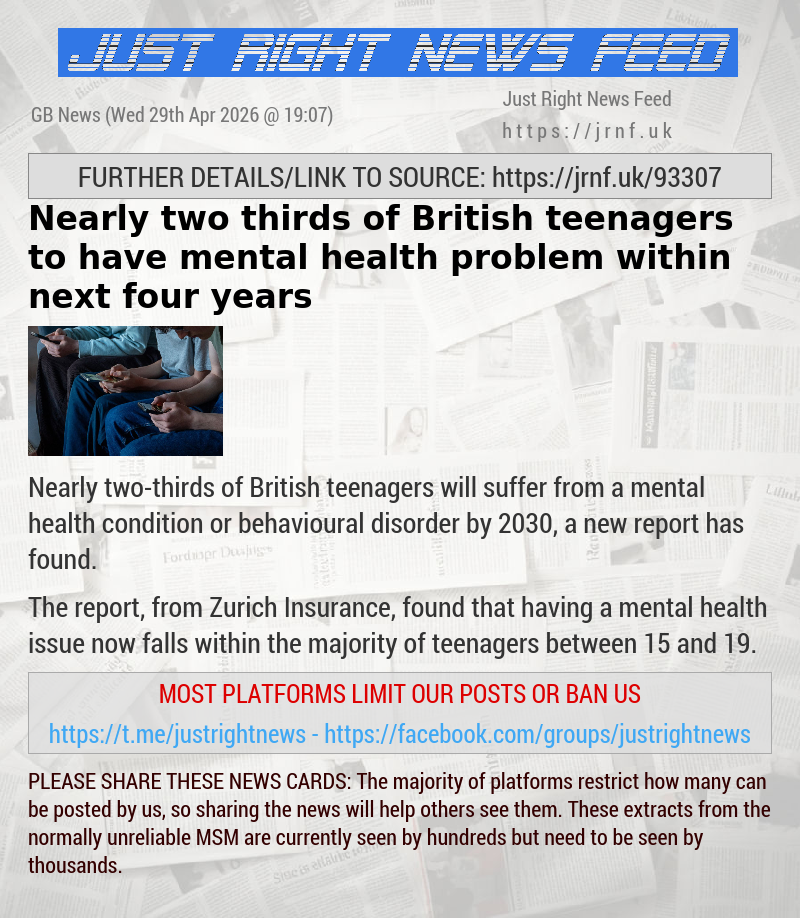 Nearly two thirds of British teenagers to have mental health problem within next four years