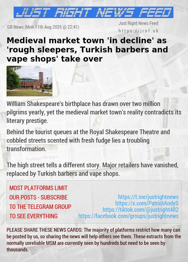 Medieval market town ’in decline’ as ’rough sleepers, Turkish barbers and vape shops’ take over