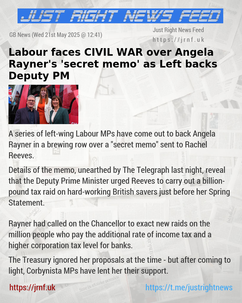 Labour faces CIVIL WAR over Angela Rayner’s ’secret memo’ as Left backs Deputy PM