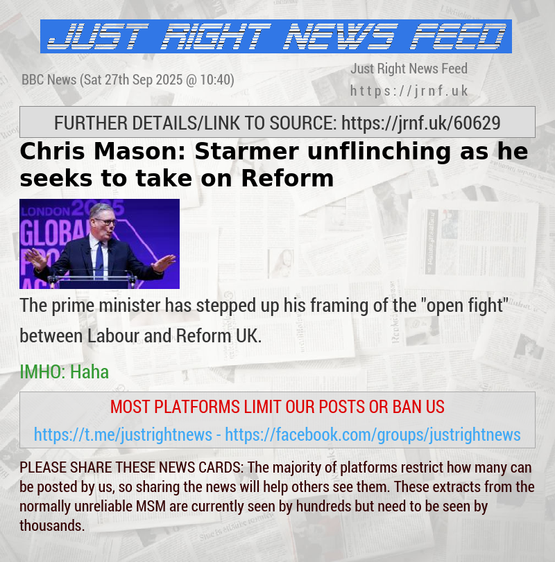 Chris Mason: Starmer unflinching as he seeks to take on Reform