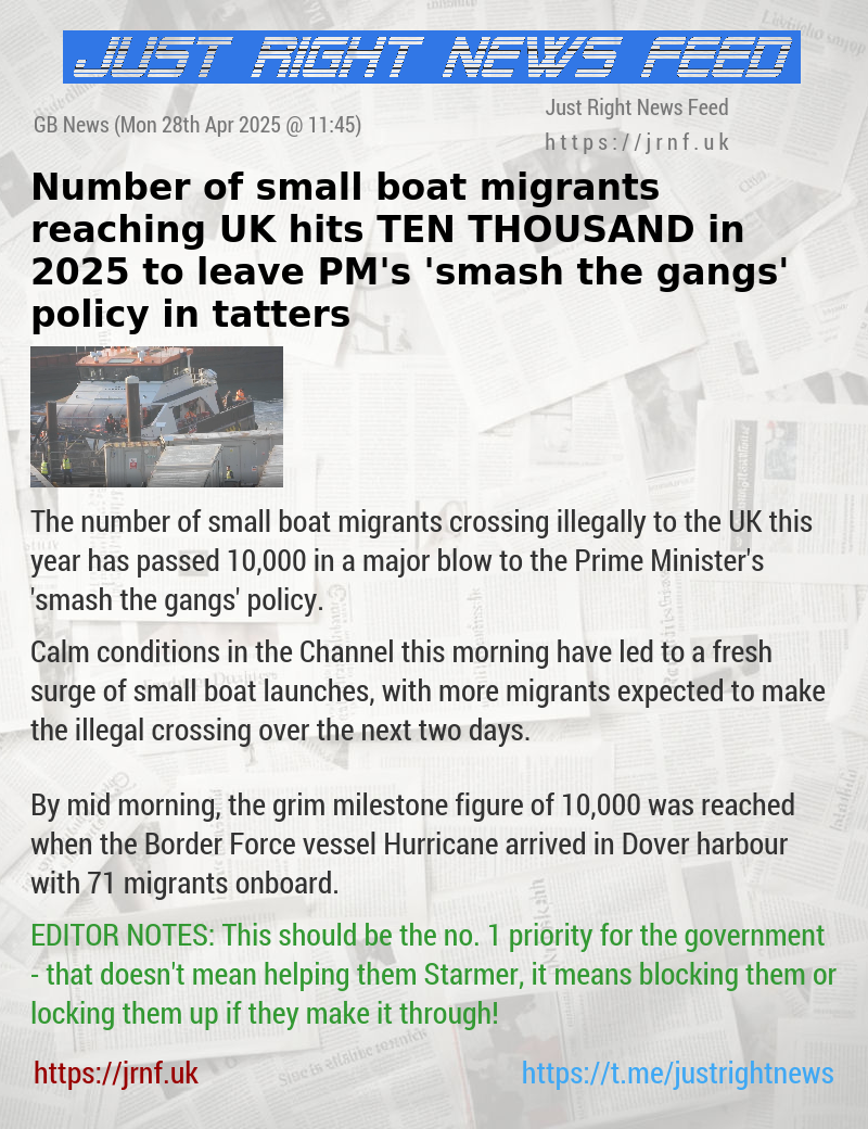 Number of small boat migrants reaching UK hits TEN THOUSAND in 2025 to leave PM’s ’smash the gangs’ policy in tatters