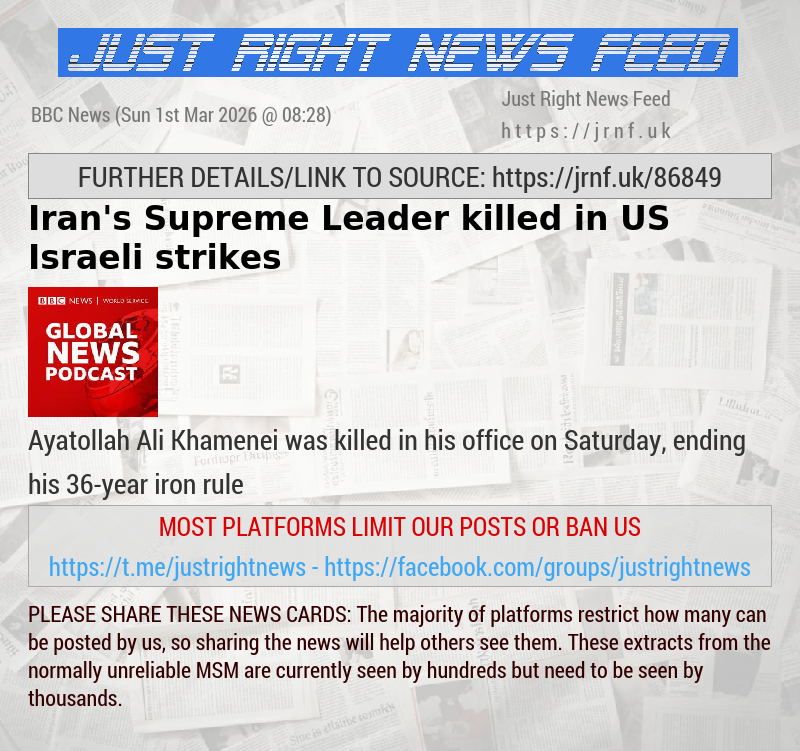 Iran’s Supreme Leader killed in US—Israeli strikes