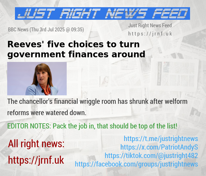 Reeves’ five choices to turn government finances around