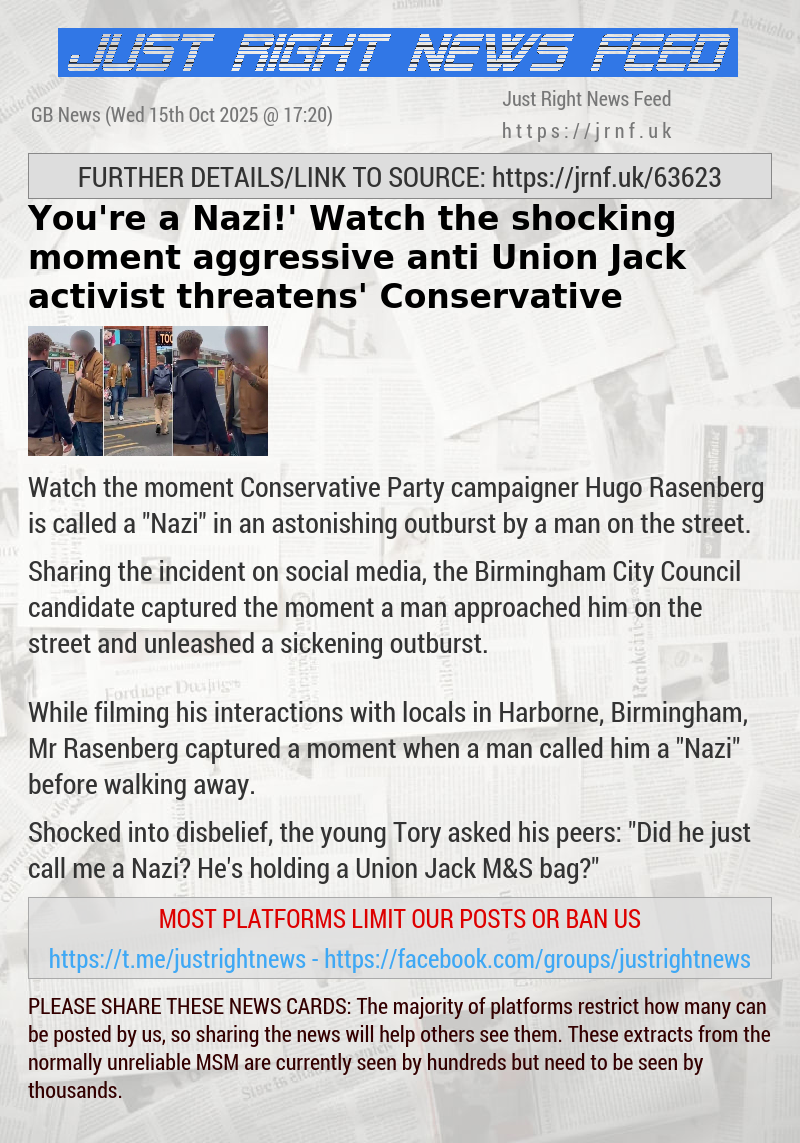‘You’re a Nazi!’ Watch the shocking moment aggressive anti—Union Jack activist ‘threatens’ Conservative