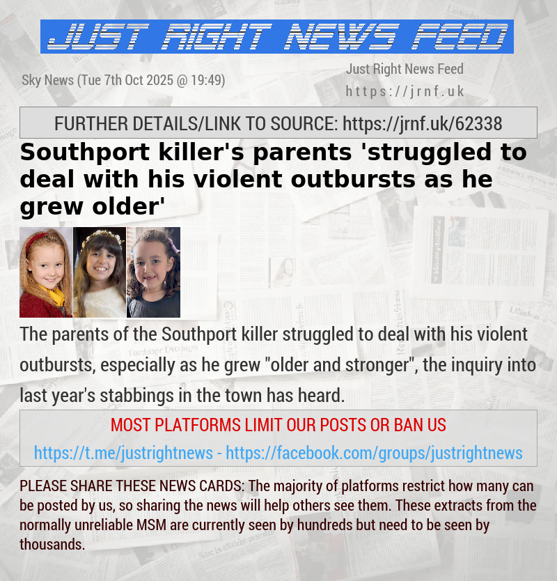 Southport killer’s parents ’struggled to deal with his violent outbursts as he grew older’