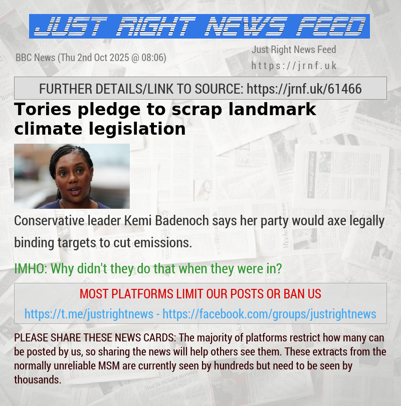 Tories pledge to scrap landmark climate legislation