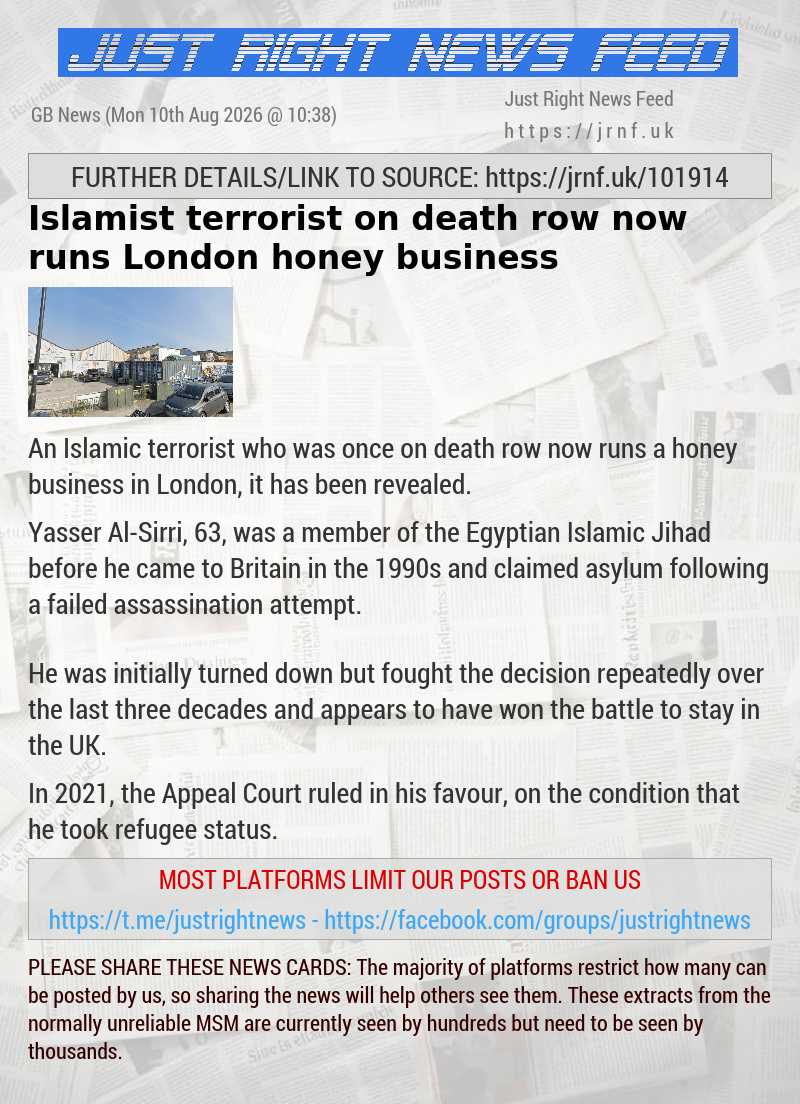 Islamist terrorist on death row now runs London honey business
