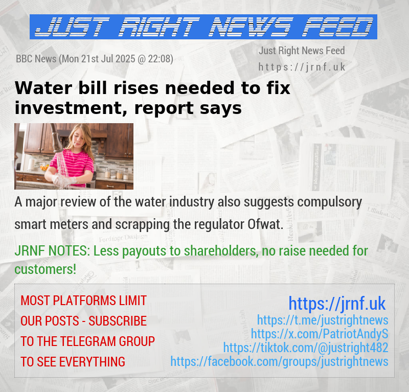 Water bill rises needed to fix investment, report says