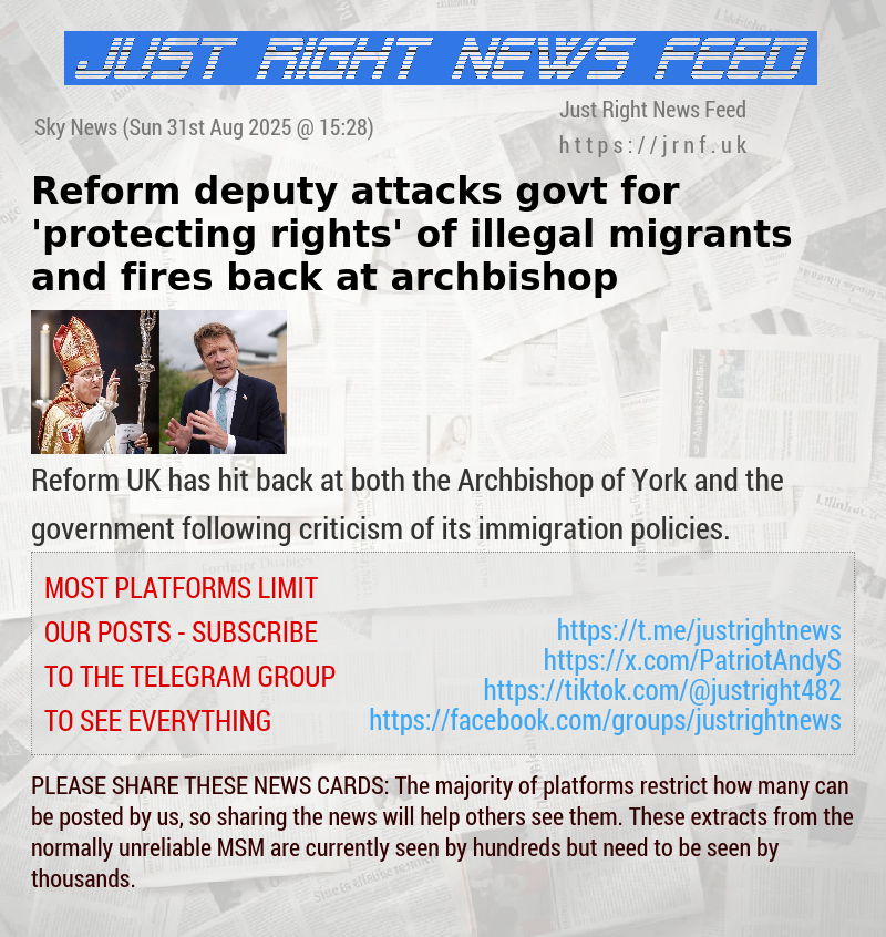 Reform deputy attacks govt for ’protecting rights’ of illegal migrants — and fires back at archbishop