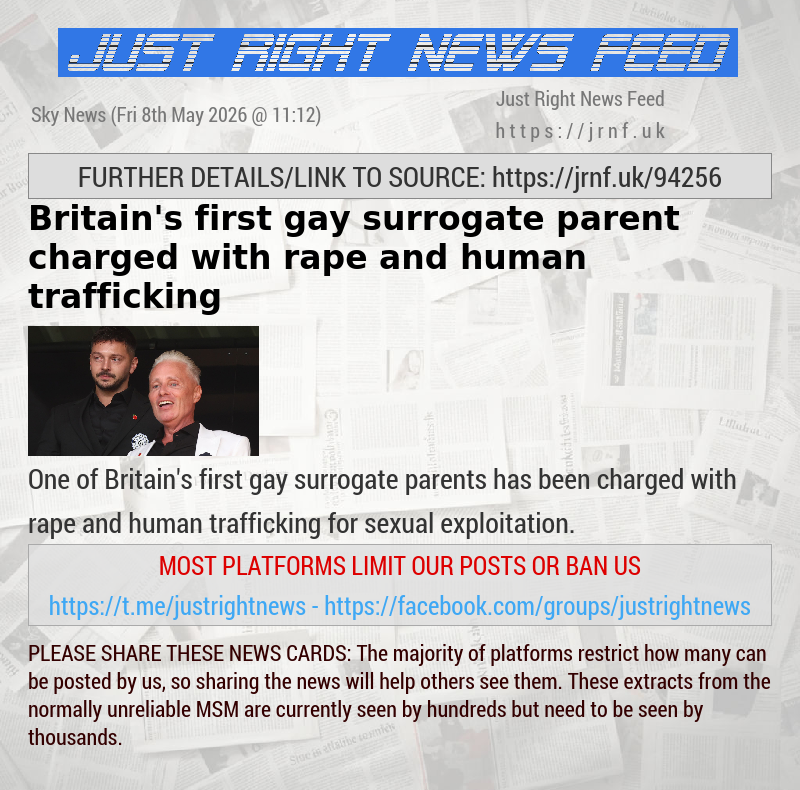 Britain’s first gay surrogate parent charged with rape and human trafficking