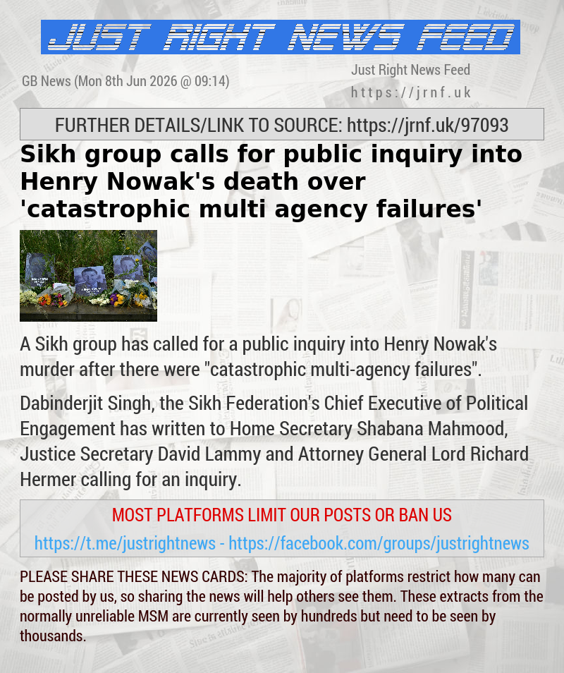 Sikh group calls for public inquiry into Henry Nowak’s death over ’catastrophic multi—agency failures’
