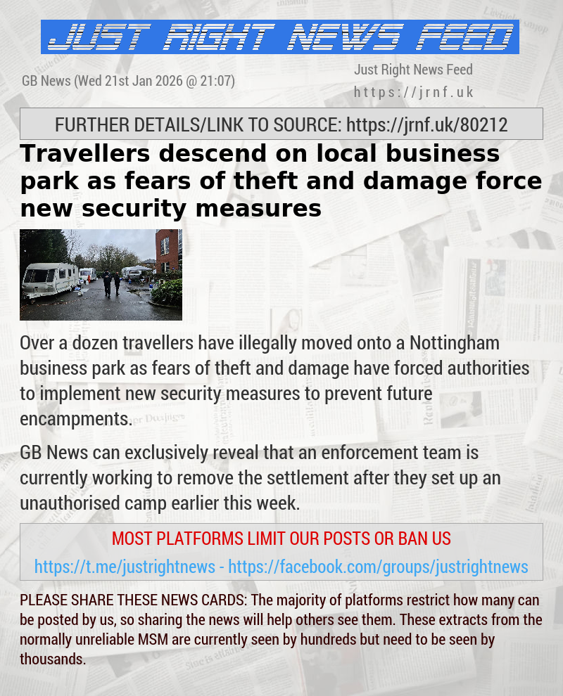 Travellers descend on local business park as fears of theft and damage force new security measures