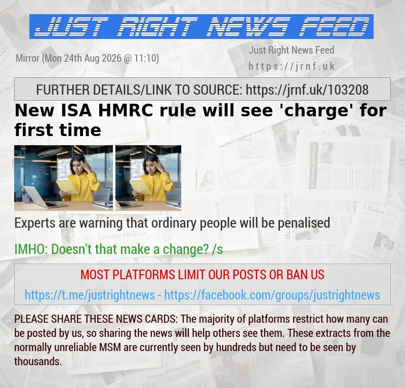 New ISA HMRC rule will see ’charge’ for first time
