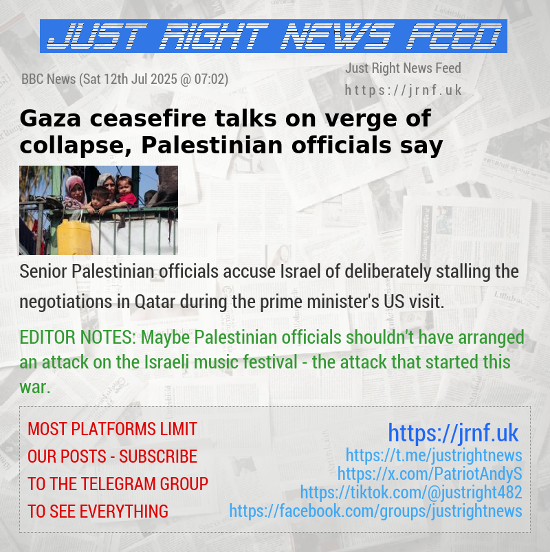 Gaza ceasefire talks on verge of collapse, Palestinian officials say