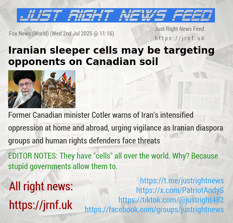 Iranian sleeper cells may be targeting opponents on Canadian soil