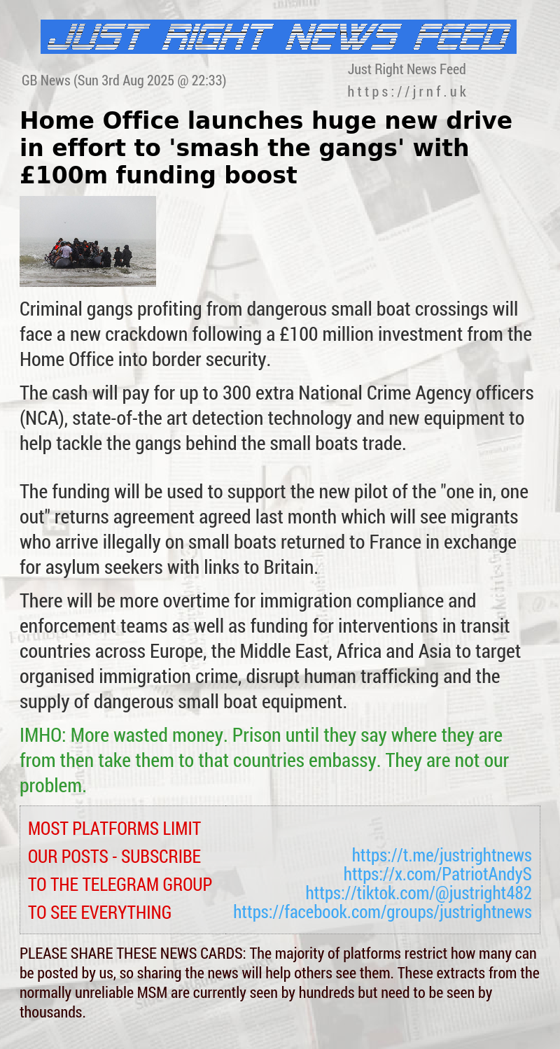 Home Office launches huge new drive in effort to ’smash the gangs’ with &pound;100m funding boost