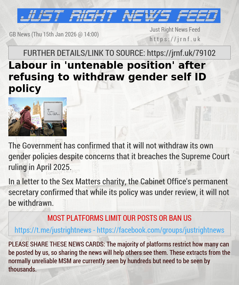 Labour in ’untenable position’ after refusing to withdraw gender self—ID policy