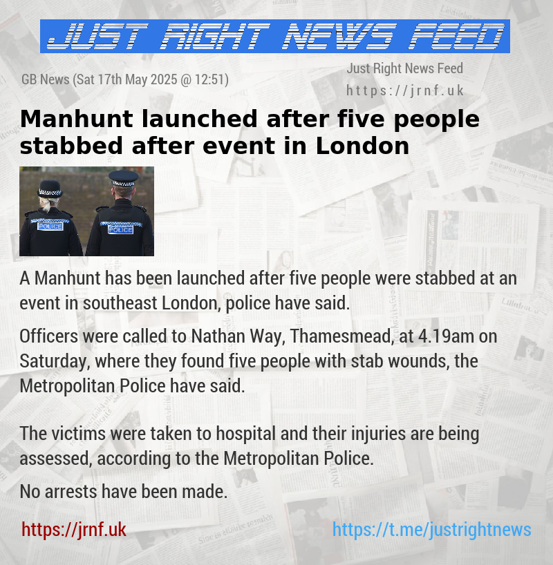 Manhunt launched after five people stabbed after event in London
