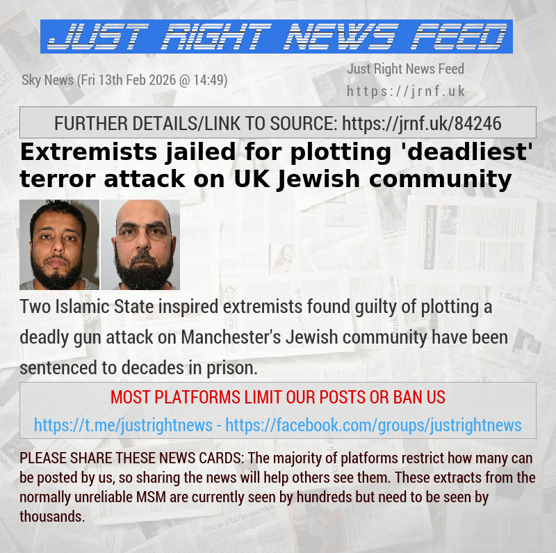 Extremists jailed for plotting ’deadliest’ terror attack on UK Jewish community