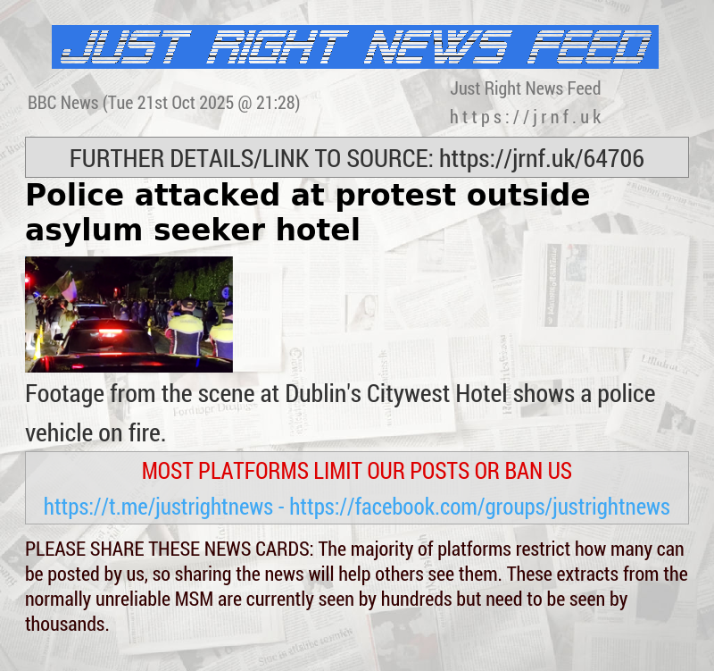 Police attacked at protest outside asylum seeker hotel