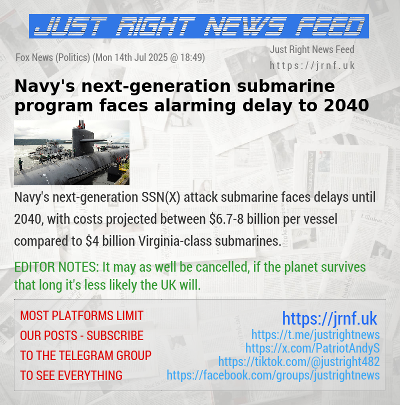 Navy’s next—generation submarine program faces alarming delay to 2040
