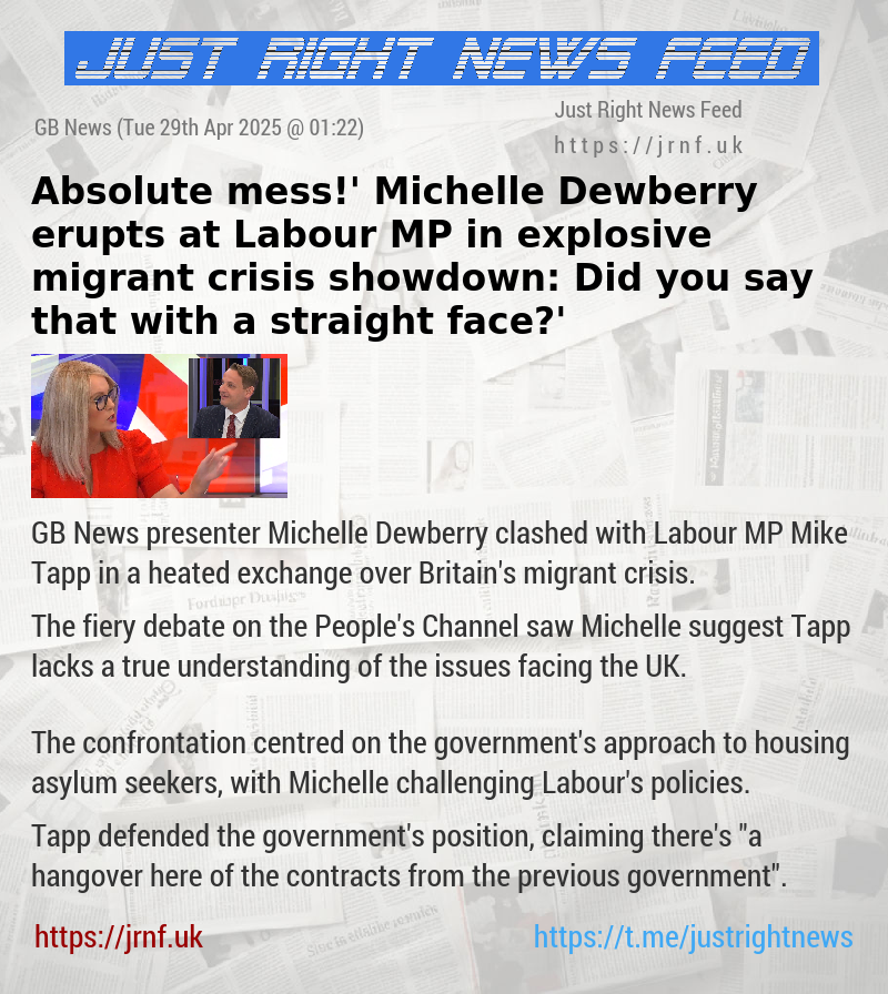 ‘Absolute mess!’ Michelle Dewberry erupts at Labour MP in explosive migrant crisis showdown: ‘Did you say that with a straight face?’