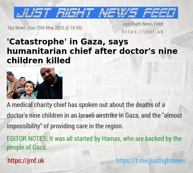 ’Catastrophe’ in Gaza, says humanitarian chief — after doctor’s nine children killed
