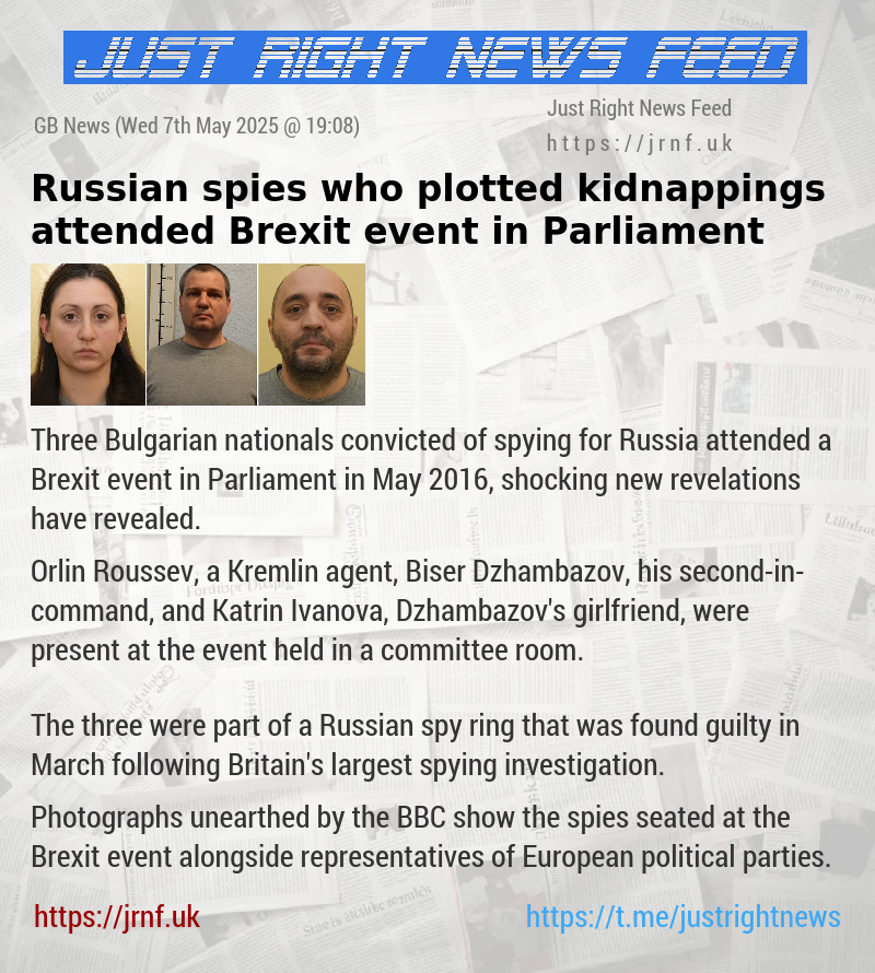 Russian spies who plotted kidnappings attended Brexit event in Parliament