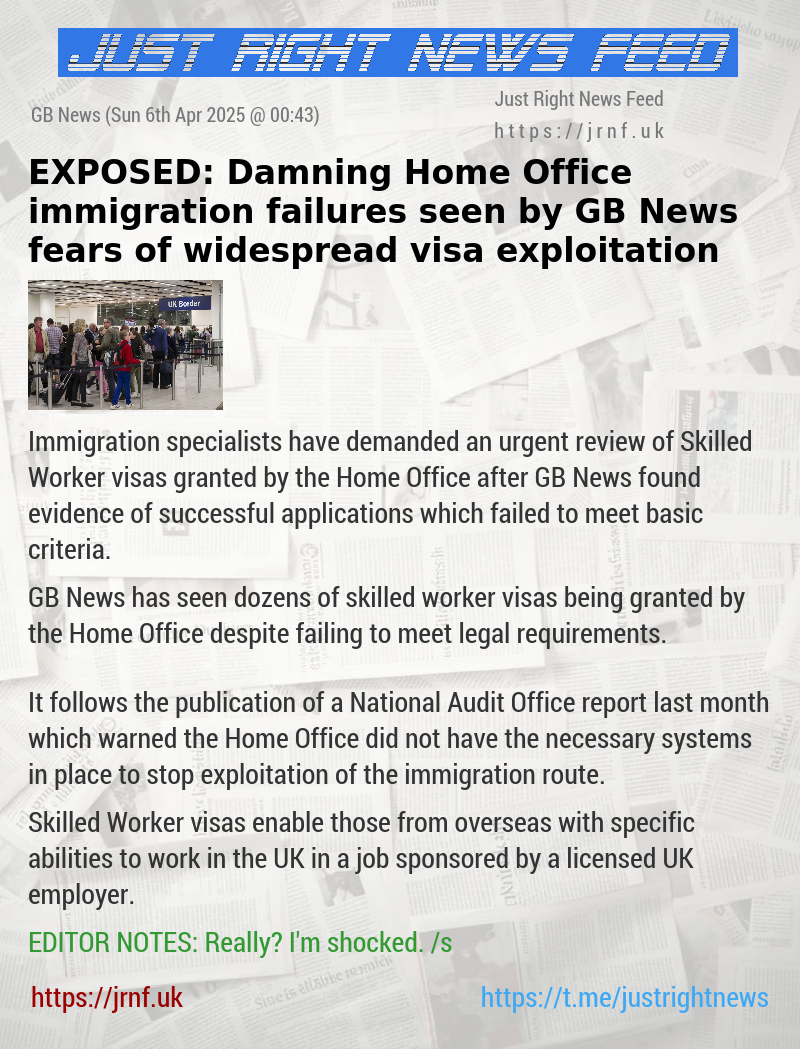 EXPOSED: Damning Home Office immigration failures seen by GB News — fears of widespread visa exploitation