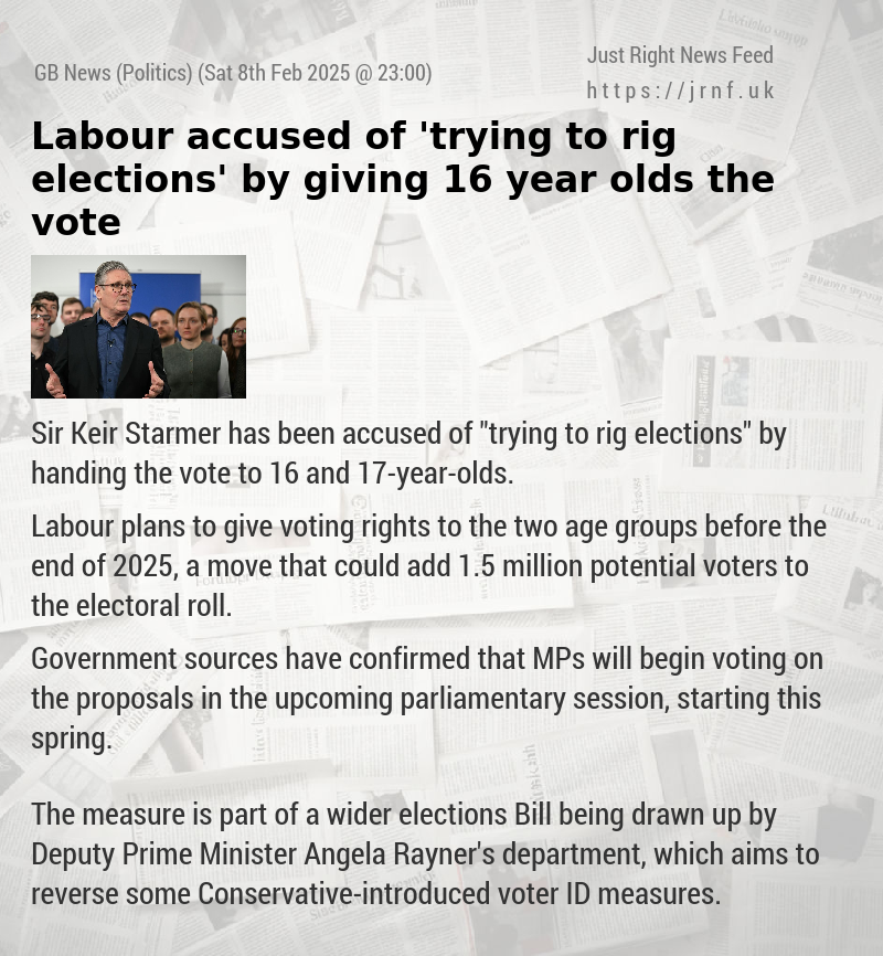 Labour accused of ’trying to rig elections’ by giving 16—year—olds the vote